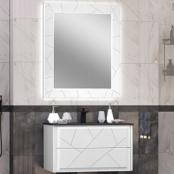 Opadiris Мебель для ванной Луиджи 90 подвесная белая матовая/антрацит – фотография-1